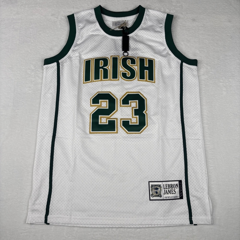 NWT Headgear Classics Lebron James St Vincent St Mary Irish HS White Jersey Lg